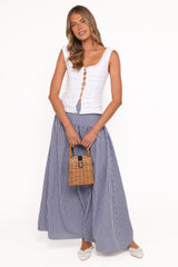 Laurita Maxi Skirt - Navy Gingham