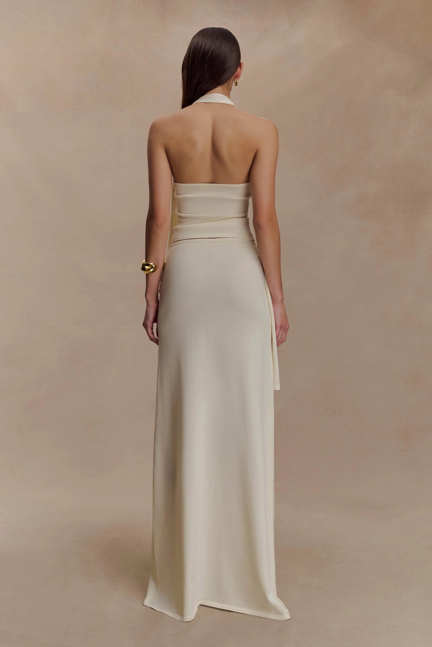 Bowie Low Rise Knit Maxi Skirt - Ivory