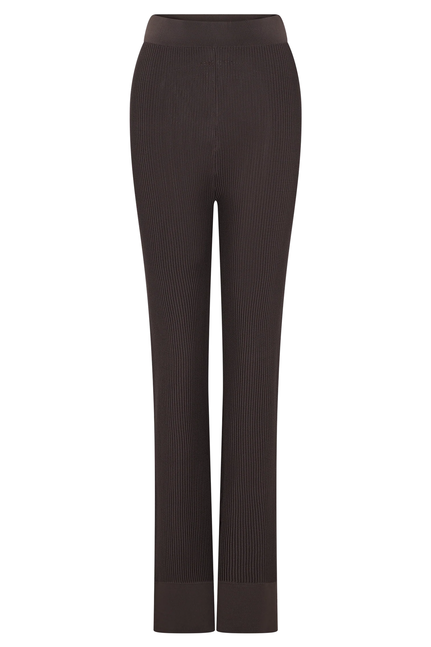 Elodie Ribbed Knit Pants - Chocolate