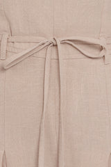 Calliope Tie Waist Jumpsuit - Wheat