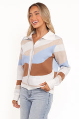 Tulula Abstract Print Cardigan - Cream
