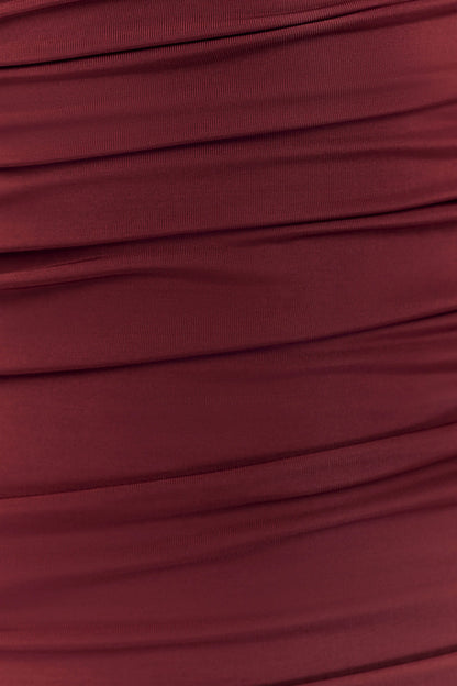 Hayden Long Sleeve Plunge Maxi Dress - Wine