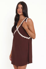 Lark Mini Dress - Brown
