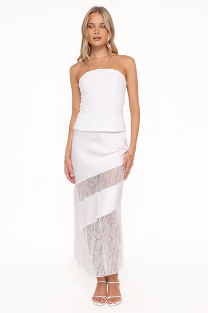 Winona Lace Maxi Skirt - White