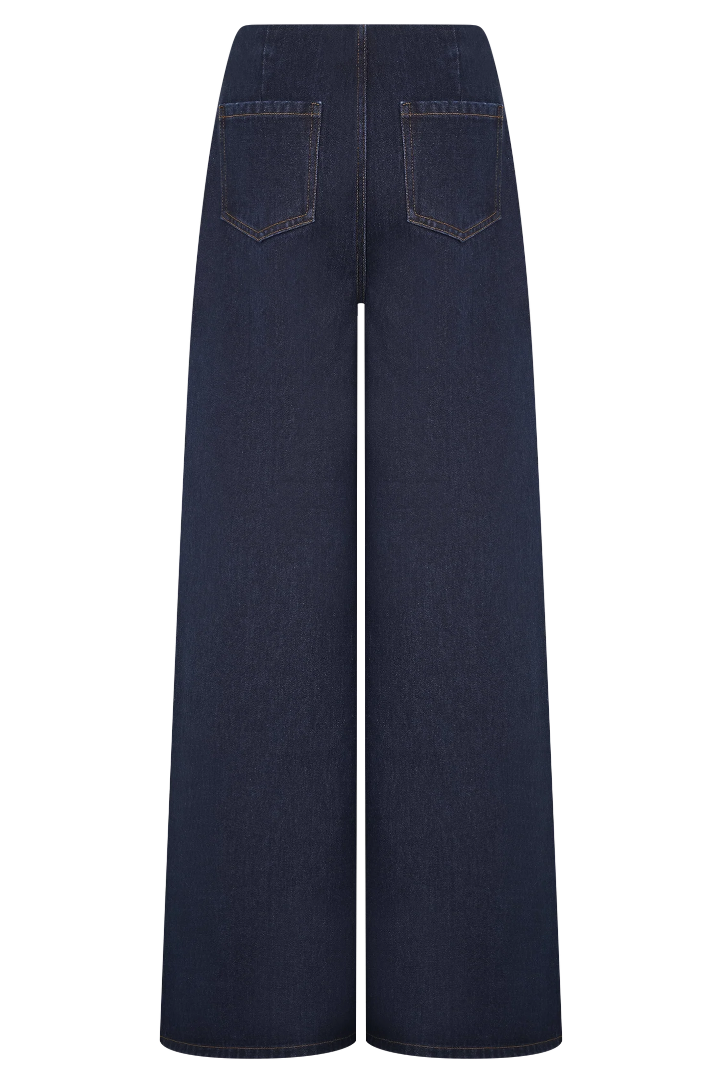 Miranda Faux Suede Belted Denim Wide Leg Jeans - Indigo Blue