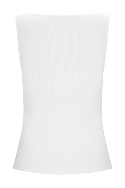 Coraline Panelled Sleeveless Top - White
