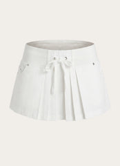 Evrin Cargo Mini Skort - White