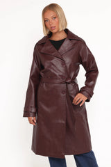 Vita Faux Leather Jacket - Burgundy