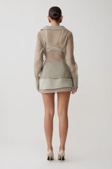 Frankie Satin Mini Skirt - Smoke