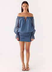 Tedara Mini Dress - Washed Navy