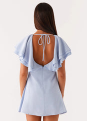 Taye Linen Mini Dress - Blue