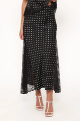 Ailbhe Lace Skirt - Black Polka Dot