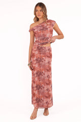Bloise Maxi Skirt - Blurred Botanics
