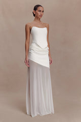 Karina Strapless Scuba Corset  - White