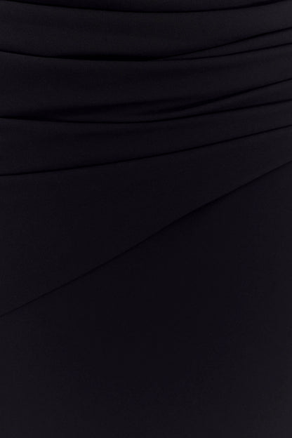 Giulia Chiffon Draped Maxi Dress - Black