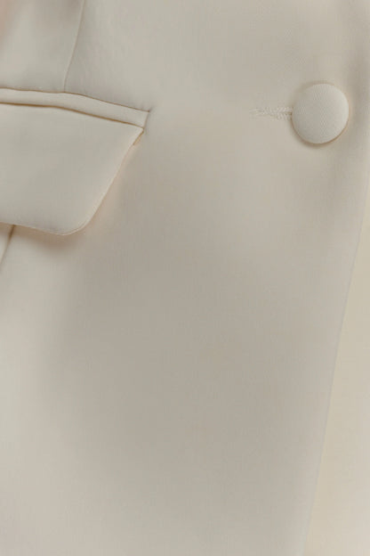 Opal Puff Sleeve Suiting Top - Ivory