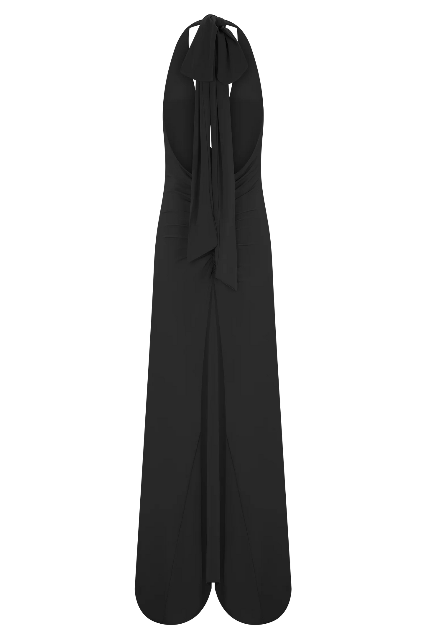 Juliet Slinky Maxi Dress With Scarf - Black
