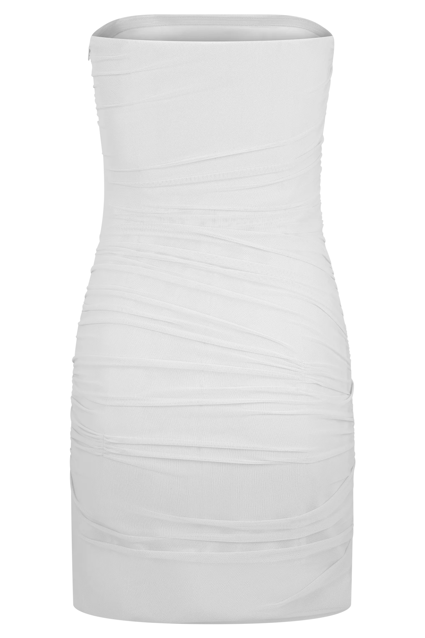 Jianna Strapless Mesh Mini Dress - White