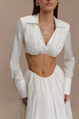 Greta Shirt Bra - White