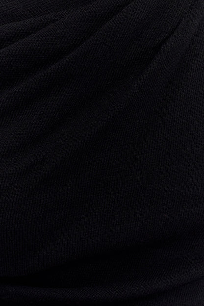 Culver Draped Twist Knit Top - Black