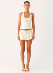 Vegas Nights Halter Neck Top - Yellow