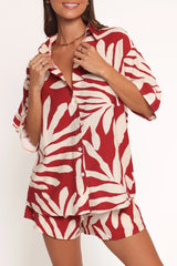 Lilo Short Set - Red Palm Print