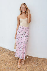 Evie Maxi Skirt - Pink Floral