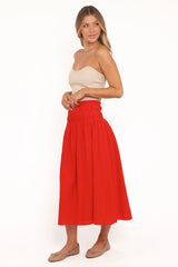 Mattea Maxi Skirt - Red